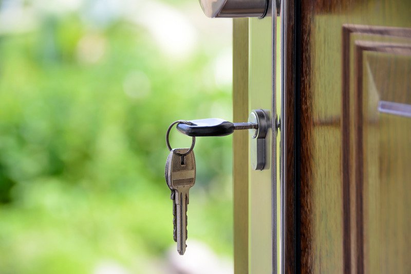 House key inside a front-door lock