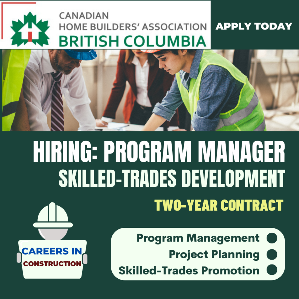 Construction Project Management in Canada, Jobs Opportunities